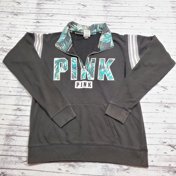 Victoria's Secret Pink Pullover Black Halfzip - Picture 1 of 8